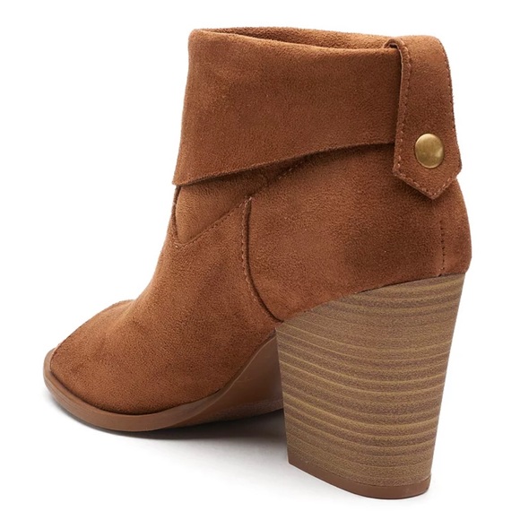 So Nochill Women’s Peep Toe Ankle Boots Size 9 Cognac Brown - Picture 3 of 10